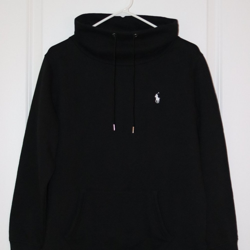 Polo Ralph Lauren Black Turtlenecked Hoodie, Women's Medium